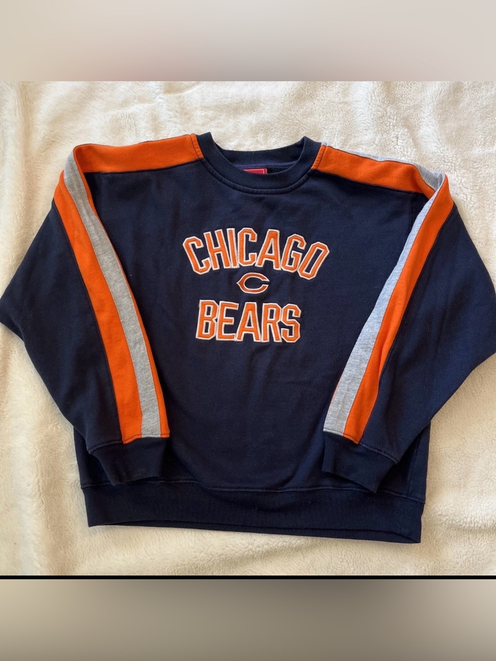 Vintage Youth NFL Chicago Bears Crewneck Embroidered Pullover Medium 10-12